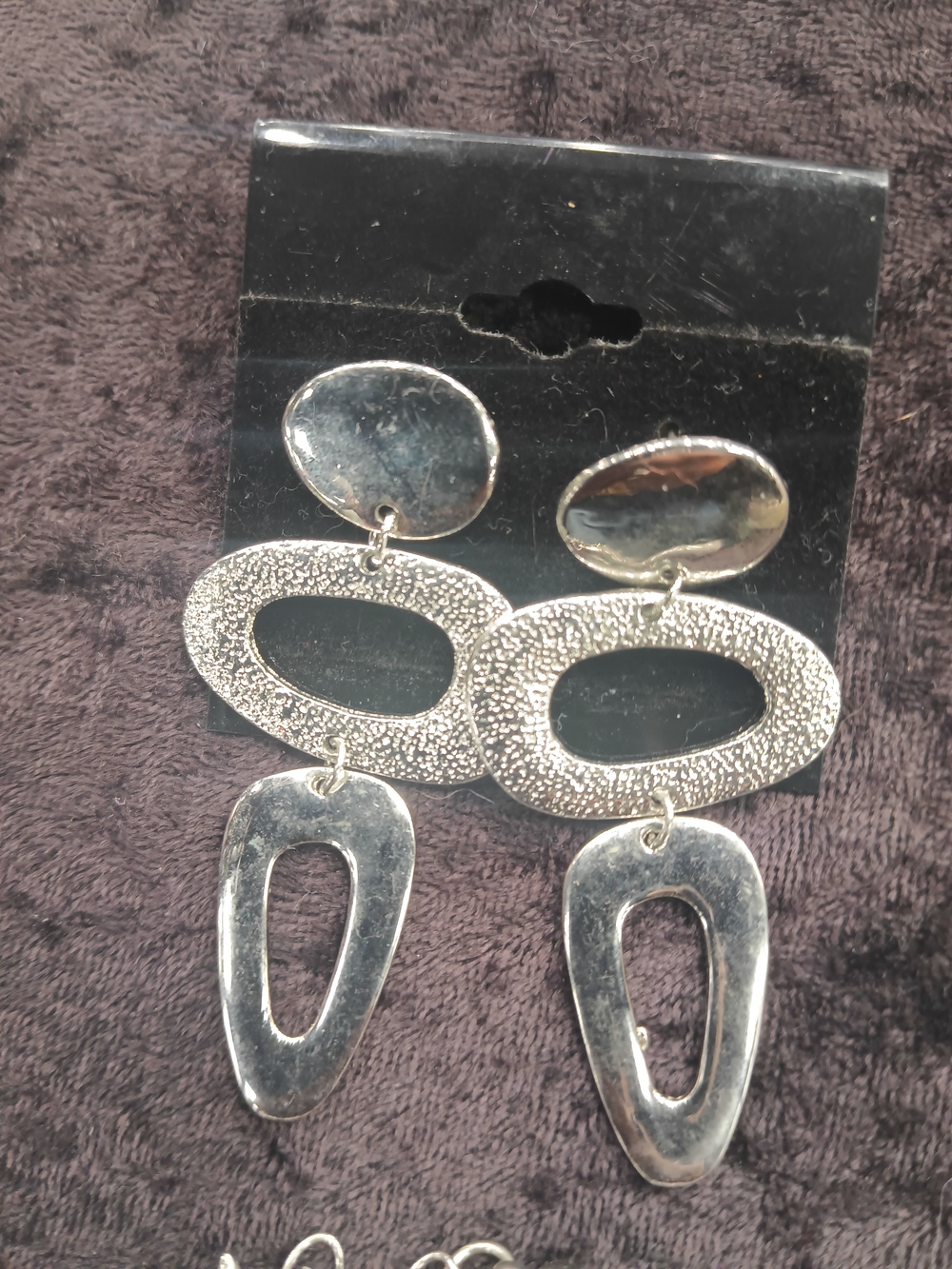 Silver-Tone Abstract Drop Earrings - Contemporary Women’s Jewelry